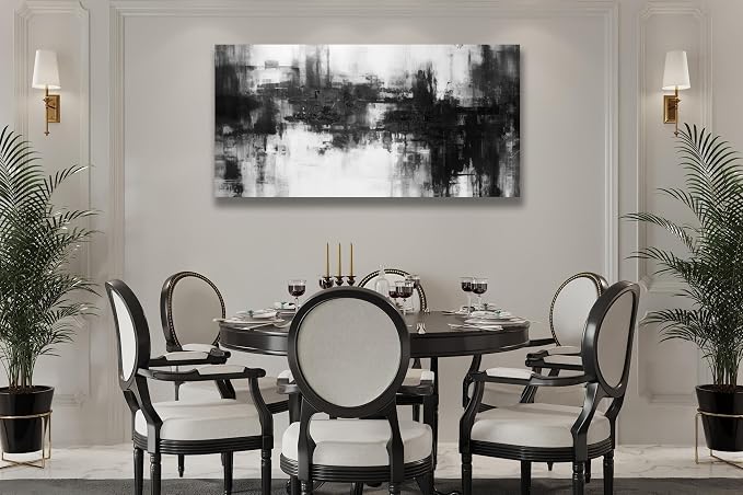 VHMING Black Abstract Wall Art Decor Black and White Painting Pop Culture Wall - Image 5