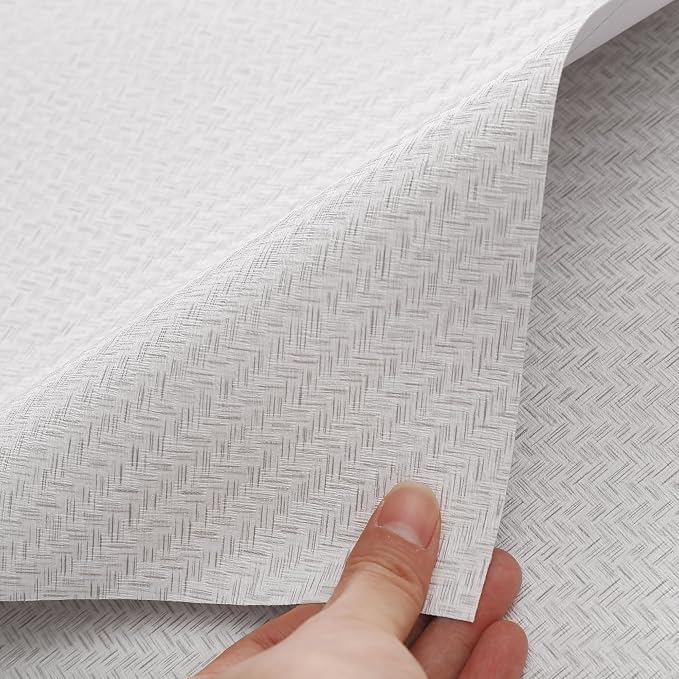 Haimin Fabric Wallpaper Textured Contact Paper Grasscloth Wallpaper Peel and - Image 9