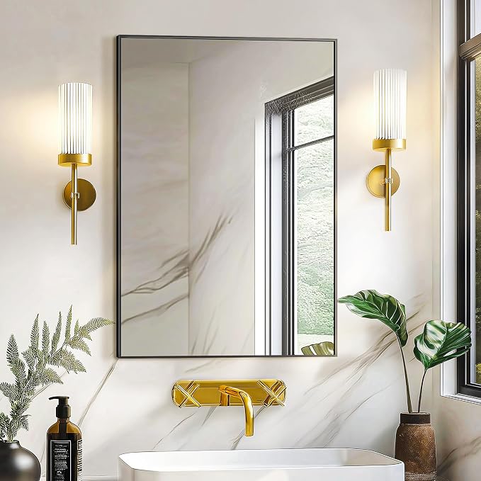 TRAHOME Bathroom Vanity Mirror for Wall, HD Shatterproof Glass, Hangs - Image 3
