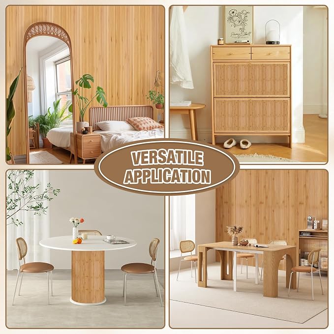 Natural Bamboo Wall Panel for Interior Wall Decor, Pole Wrap Wainscoting - Image 6