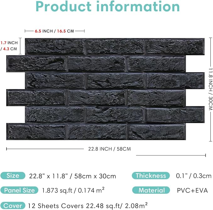 Commomy 3D Brick Wall Panels Peel and Stick - Image 6