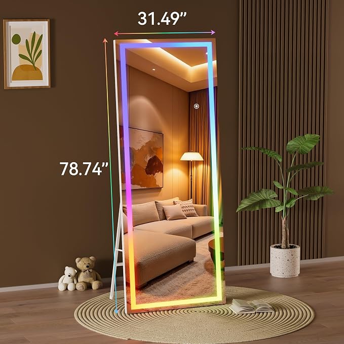Hasipu 79"x31" LED RGB Bluetooth Full Length Mirror - Image 5