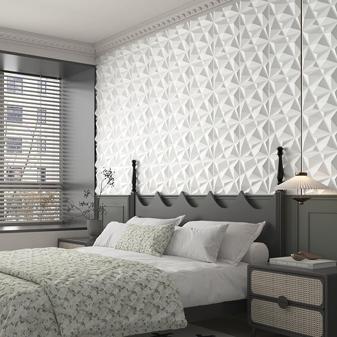 MIX3D 33 Pack 3D Wall Panels, Modern Diamond Textured Design - Image 8
