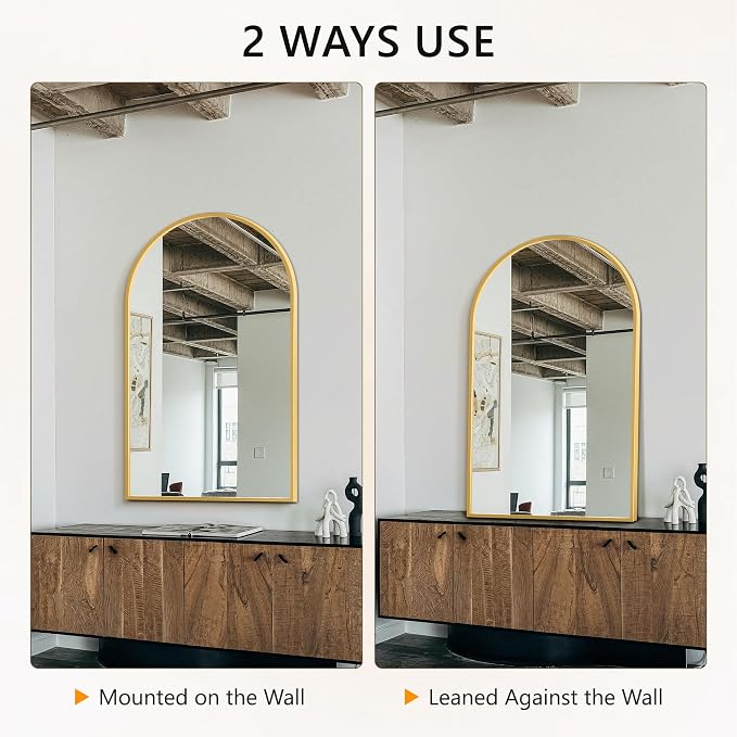 Arched Bathroom Mirror for Wall, HD Glass Over Sink for Bathroom - Image 6