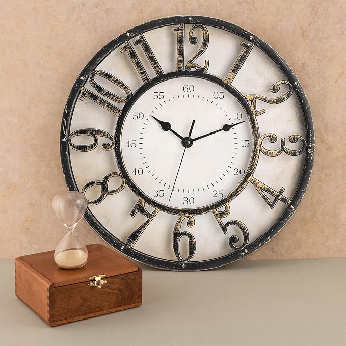 ZOOFOX 12 Inch Retro Wall Clock, Silent Non-Ticking Battery Operated Movement - Image 6
