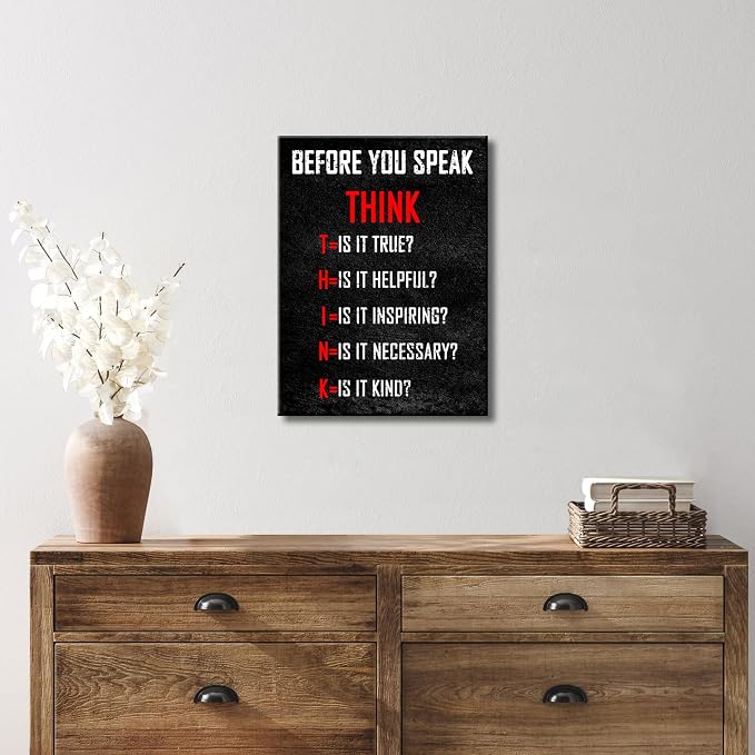 Pyradecor Motivational Think Before You Speak Classroom Positive Quotes - Image 5
