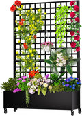 MTART Metal Planter Box with Trellis, 72.1"x47.2"x16" Galvanized Raised Garden by Unknown