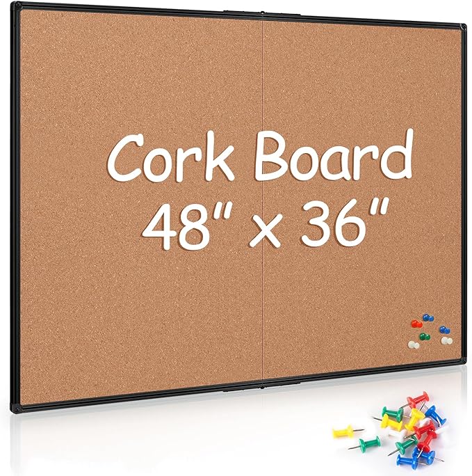 Cork Board Bulletin Board 36 x 48, Foldable Notice Pin Board by Justdowhatyouwanttodo