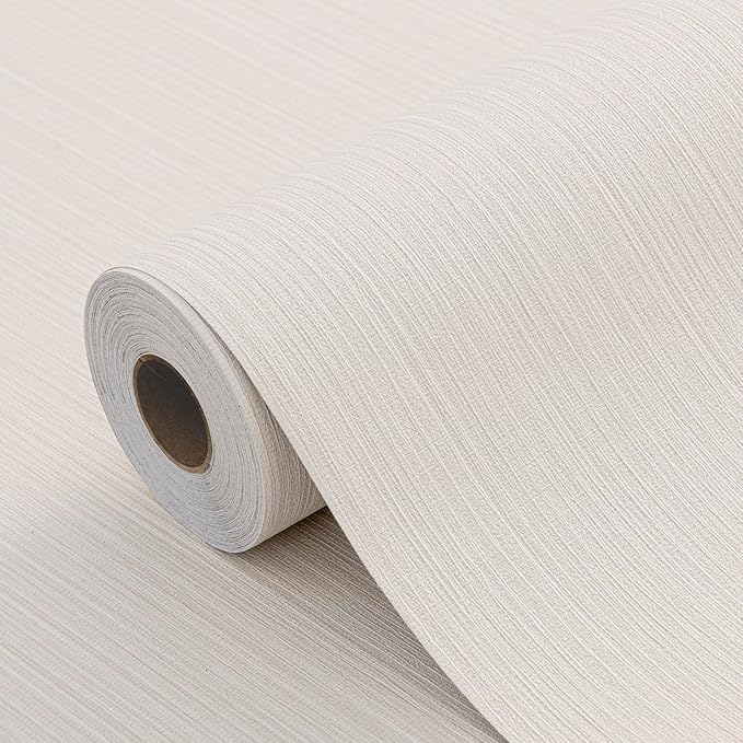 Upgraded Thick Linen Classic Grasscloth Self-Adhesive Wallpaper Contact Paper by HyunHome