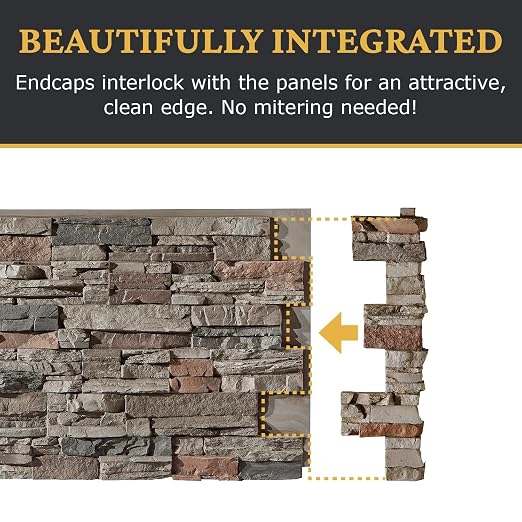 AZ Faux High-Density Polyurethane Faux Stone Interlocking Right Endcap - Image 7