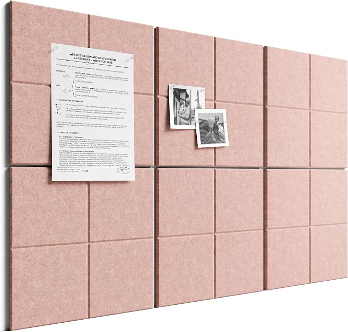 Bumusty Large Felt Bulletin Board, 30 Push Pins, 40 Adhesive Tabs by BUMUSTY