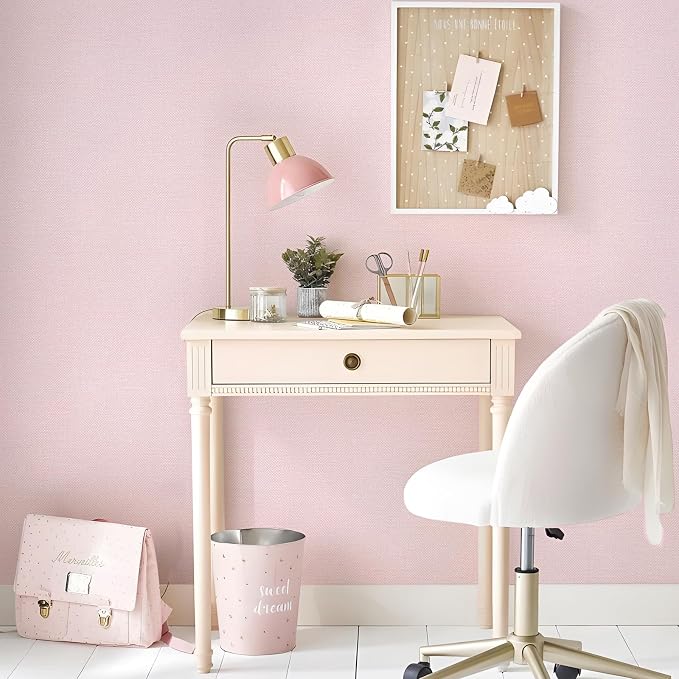 15.75"x787.4" Pink Wallpaper Peel and Stick Removable Grasscloth Textured - Image 5