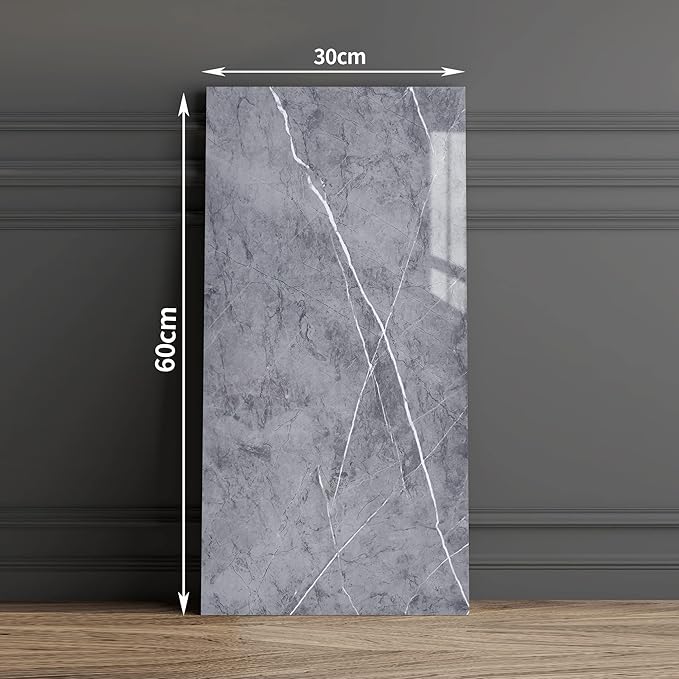 Haimin Wall Panels Peel and Stick 20 Pieces 23.6x11.8in Backsplash Marble Look - Image 9