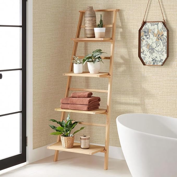 Amiya Grasscloth Cream Wallpaper Peel and Stick Beige Faux Fabric Linen Contact - Image 5