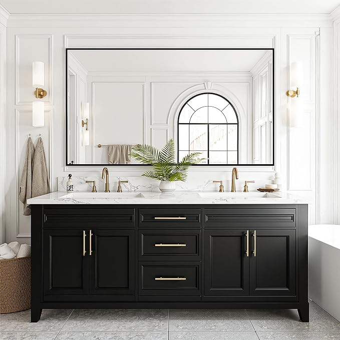 FICTOR Bathroom Vanity Mirror-Black, 55x30 Inch, Shatterproof & Anti-Rust - Image 6