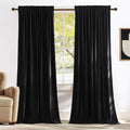 NICETOWN Black Velvet Blackout Curtains 96 inch Long by NICETOWN