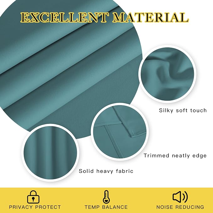 NICETOWN Blackout Drapery Curtain Panel 90 inches Long - Image 2