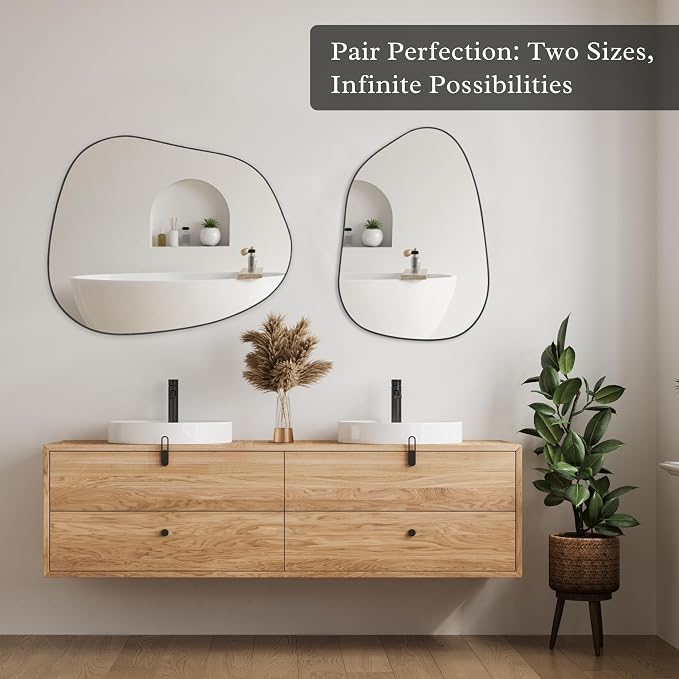 PERFNIQUE Irregular Wall Mirror Asymmetrical Mirror, Decorative Modern Wall - Image 5