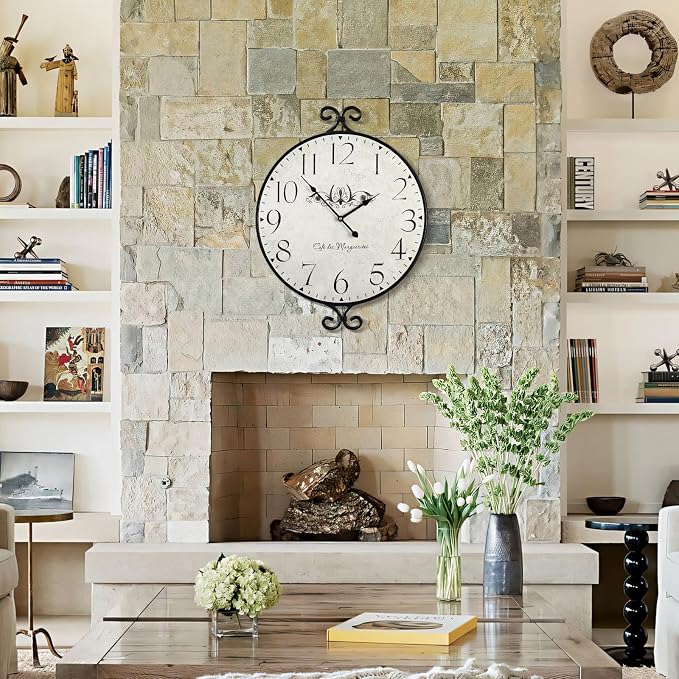 30 Inch Wall Clock for Living Room, Extra Large Farmhouse Wall Clock, Wrought - Image 4