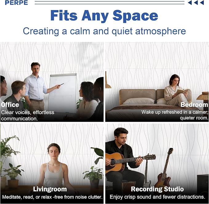 6 PCS Acoustic Panels, 23.6x23.6'' Self-Adhesive Soundproof Wall Panels - Image 8