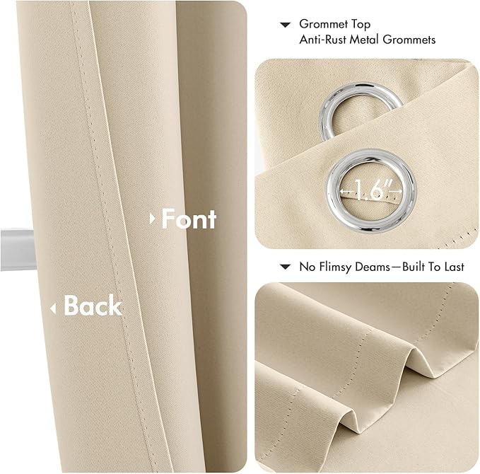 MIULEE Blackout Curtains for Bedroom Living Room 2 Panels, Thermal Insulated - Image 5