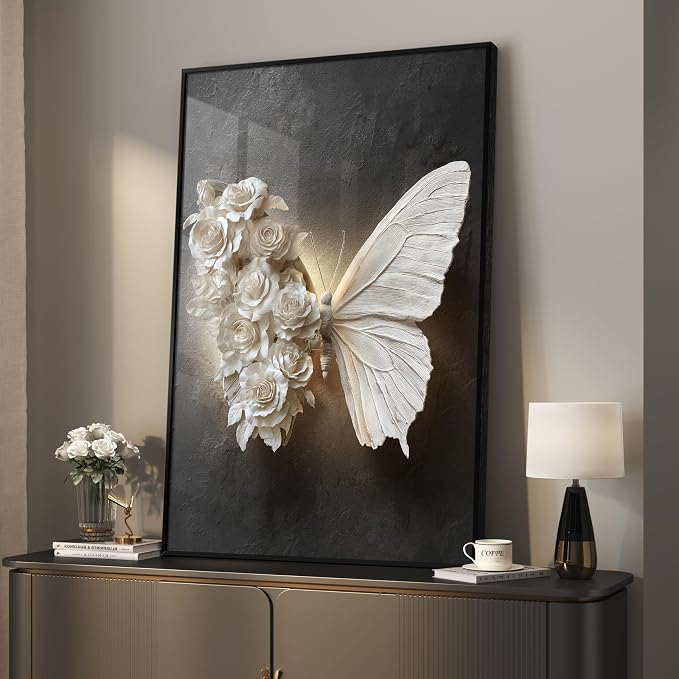 Large Framed Modern Black and White Wall Art, Contemporary Black Prints by Cuspin