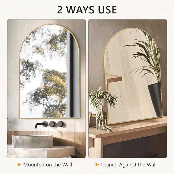 Arched Bathroom Mirror for Wall, HD Glass Over Sink for Bathroom - Image 6