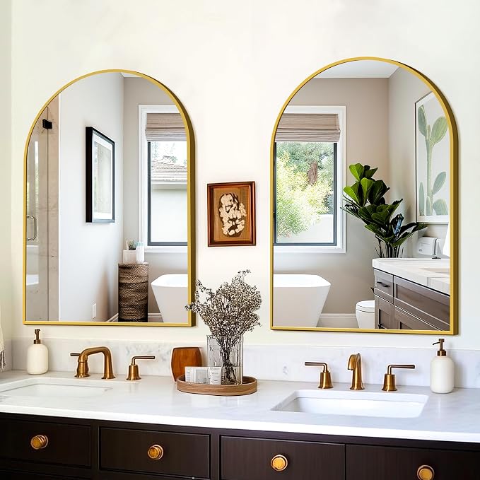 FICTOR Bathroom Mirror for Wall, Arched Vanity Bathroom Mirror for Over Sink - Image 3