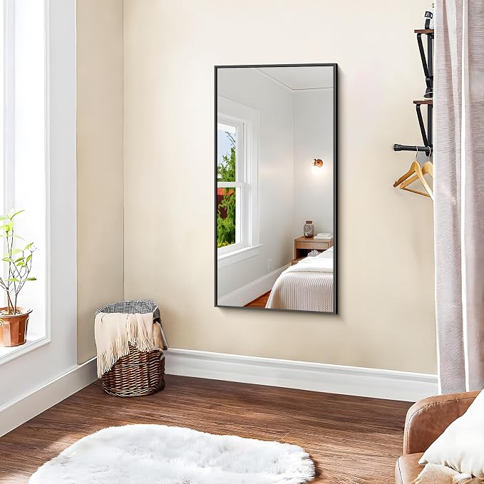 KOCUUY Black Bathroom Mirror, 20x40 Inch Rectangle Mirror - Image 6