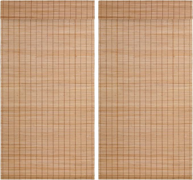 2 Pcs Cordless Bamboo Roman Shades by DoubleFill