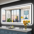 72x32 Black Framed LED Bathroom Mirror by Awandee