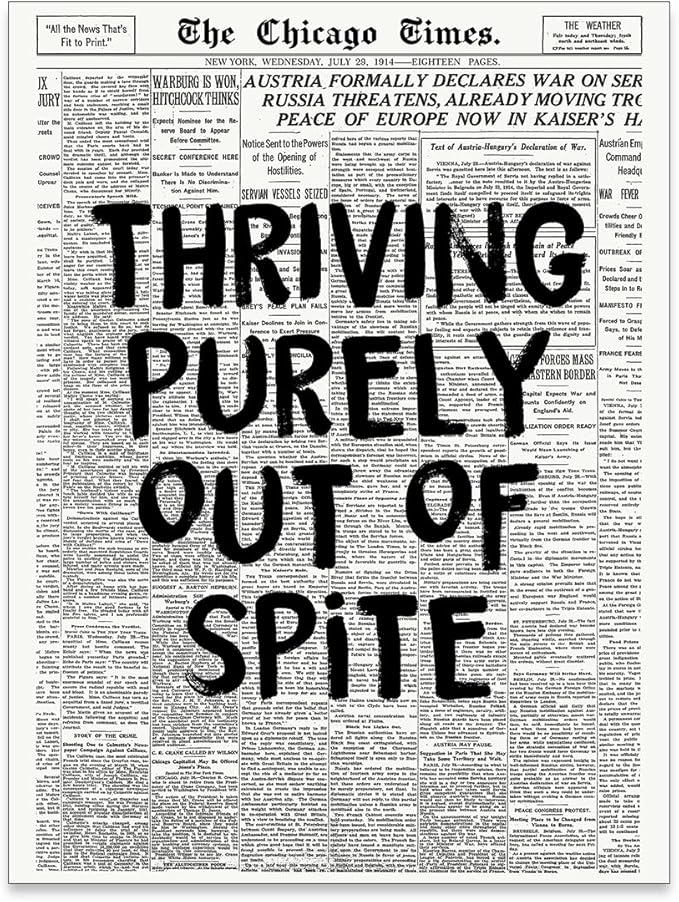 noxozoqm Black And White Newspaper Poster Fashion Fun Motivational Quote Wall by Unknown