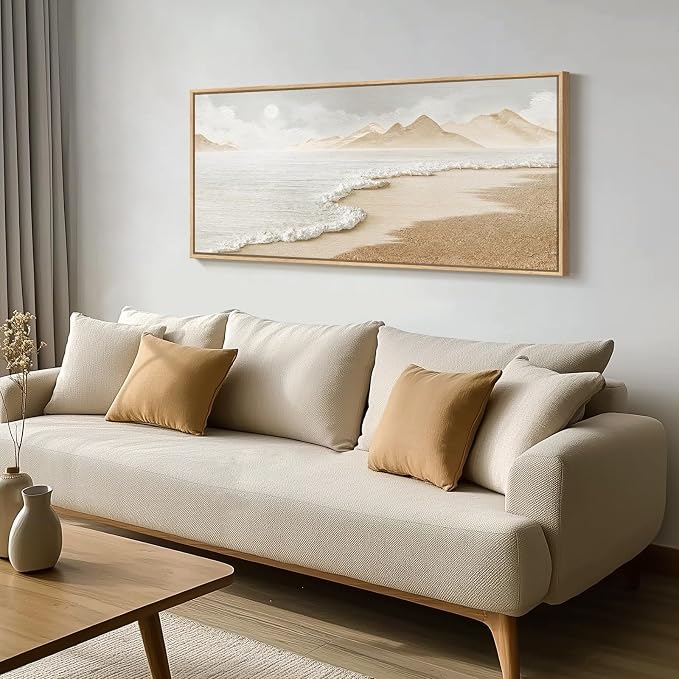 Framed Neutral Coastal Beach Wall Art - Image 6