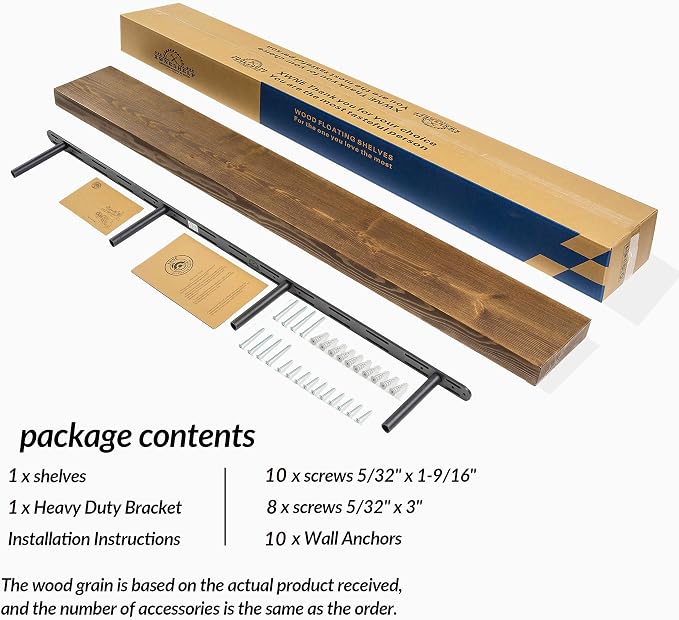 Floating Shelves 60 inch Long for Wall, Rustic Wood Wall Mounted Shelves for - Image 6