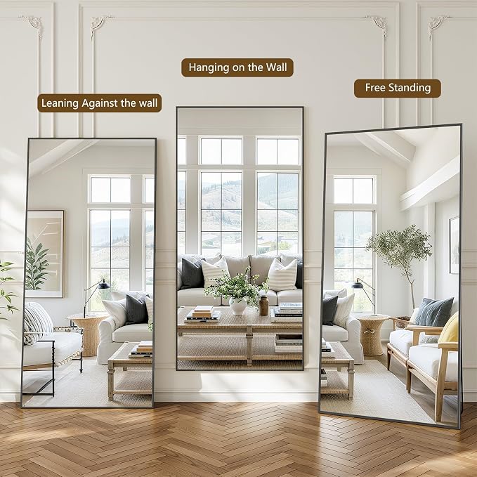 Koonmi 78"x35" Floor Mirror Full Length, Bedroom Floor Body Mirror - Image 2