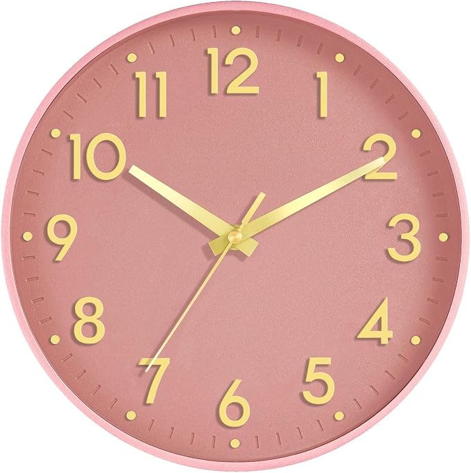 Mosewa Wall Clock 12 Inch, Battery Operated Silent Non-Ticking Modern Analog by MOSEWAWALLCLOCK