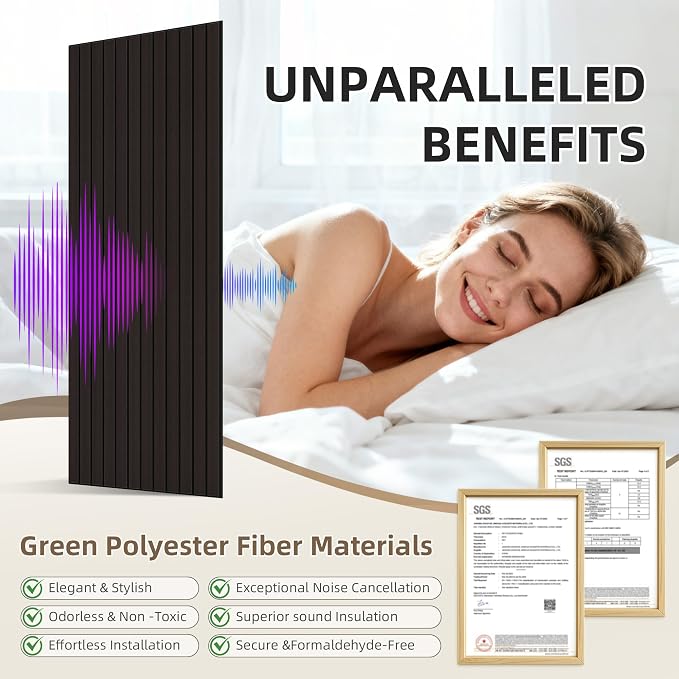 TO-TH Wood-Look Sound Panels, 4 Pack 47.2” x 23.6” Soundproof Wall Panels - Image 3