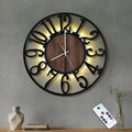 20'' Silent Wall Clock with Adjustable Night Light, Glow in The Dark Decorative by Casaformia