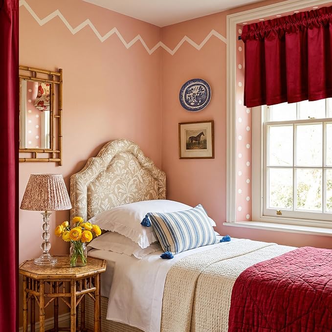 NICETOWN Red Velvet Valance Curtains - Image 2