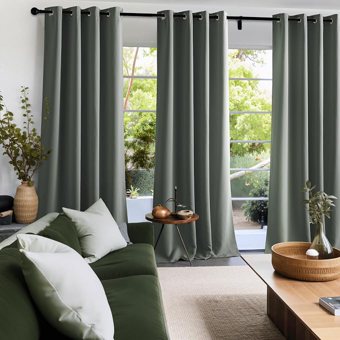 NICETOWN Room Darkening Draperies Curtains Panels, 2 Panels Dark Mallard W52 x - Image 3