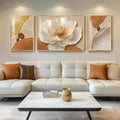 Extra Large Framed Modern Elegant Gold Floral Wall Art by Cuspin