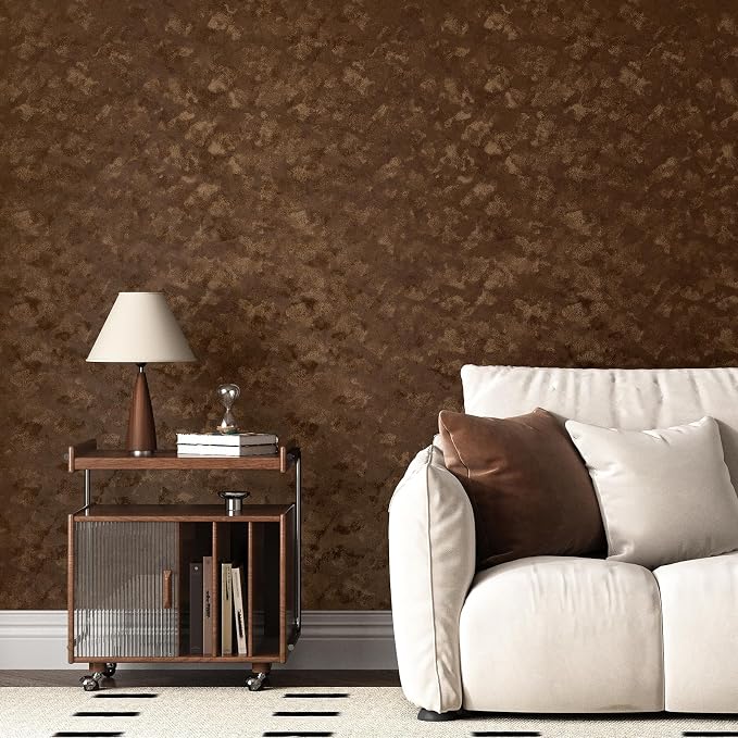 Wallercity Deep Brown Velvet Peel and Stick Wallpaper Self Adhesive Felt Sheets - Image 6