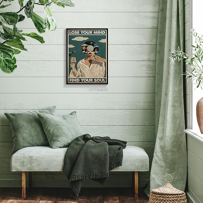 YuzhongART Vintage Lose Your Mind Find Your Soul Poster Mental Health Quote - Image 5