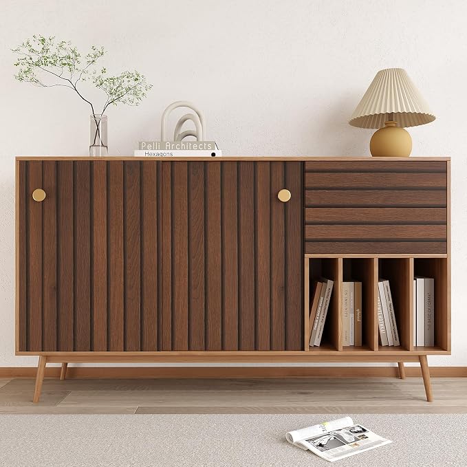 VEELIKE Dark Walnut Wood Slat Wallpaper Peel and Stick Wood Grain Panel - Image 7