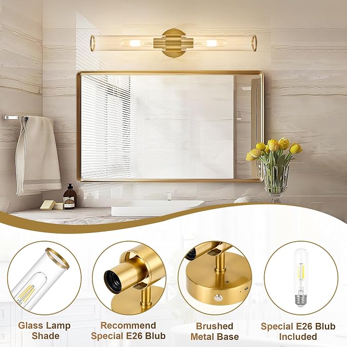 Morauroral Gold Battery Operated Wall Sconces Set of 2, Rechargeable Wall Lights - Image 6