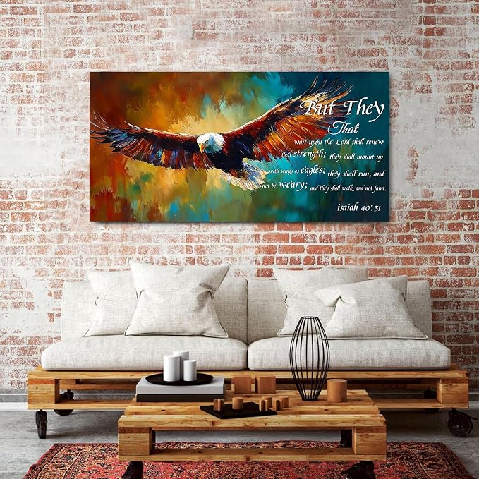 Christian Eagle Wall Art Isaiah 40 31 Poster Bible Verse Wall Decor - Image 2
