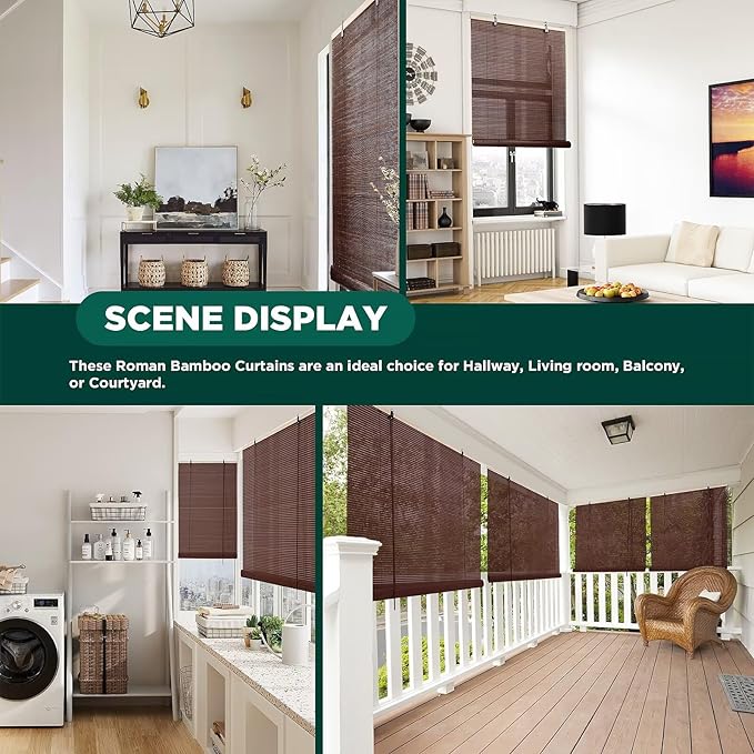 Bamboo Blinds for Interior Windows, Custom Roller Shades for Indoor Window and - Image 6