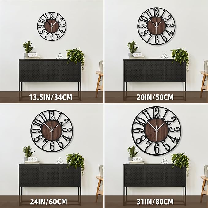 Large Wall Clock for Living Room Decor, 14 Inch Non Ticking Silent, Battery - Image 2
