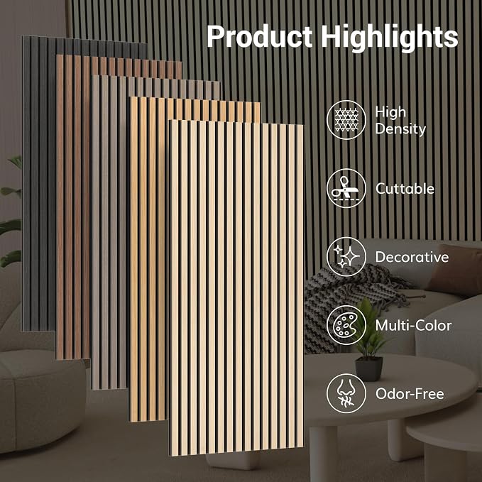 TONOR Wood Wall Panels for Interior Wall Decor, 2 Pack 47.2"x23.6" Wood Slat - Image 7