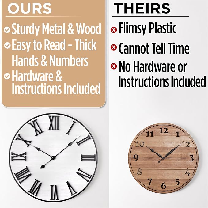 Large Wall Clock 24" Round - Image 5